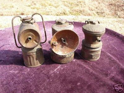 Antique Streamlined Justrite Brass Coal Miner's Carbide Helmet Light Lamp  Mining